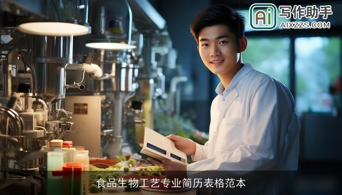 食品生物工艺专业简历表格范本