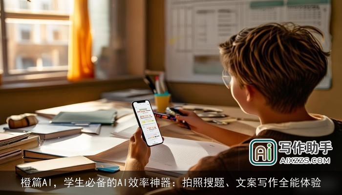橙篇AI，学生必备的AI效率神器：拍照搜题、文案写作全能体验