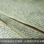 10分钟速成论文神器：AI智能写作全攻略