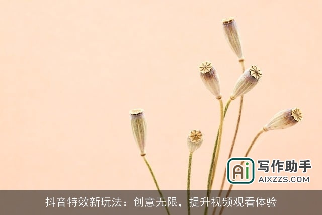 抖音特效新玩法：创意无限，提升视频观看体验