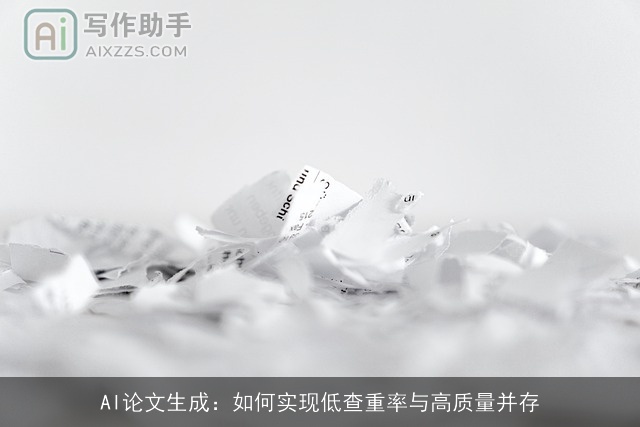 AI论文生成：如何实现低查重率与高质量并存