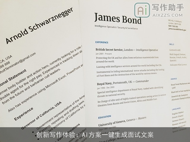 创新写作体验：AI方案一键生成面试文案