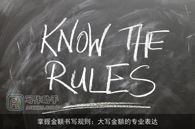 掌握金额书写规则：大写金额的专业表达