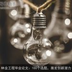 林业工程毕业论文：100个选题，激发创新潜力