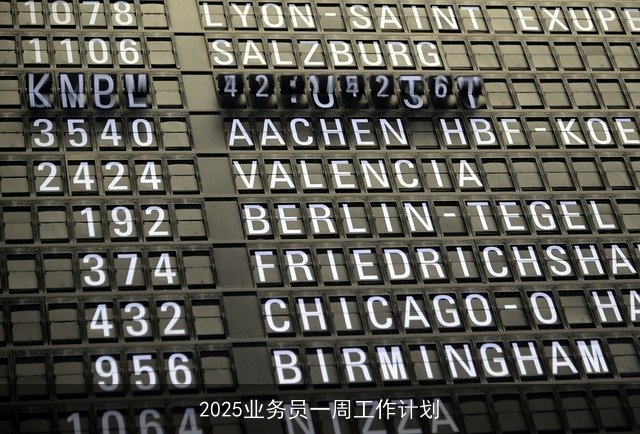 2025业务员一周工作计划