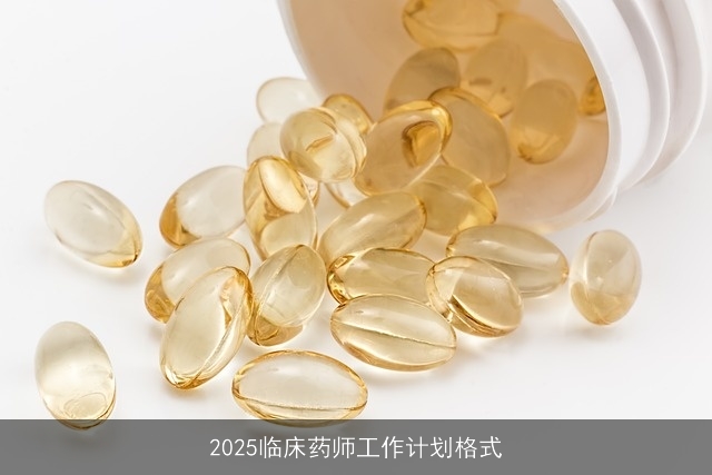 2025临床药师工作计划格式