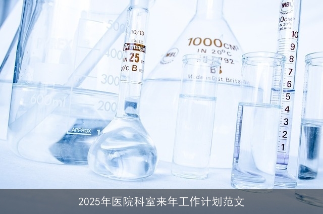2025年医院科室来年工作计划范文