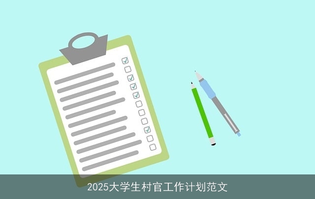 2025大学生村官工作计划范文