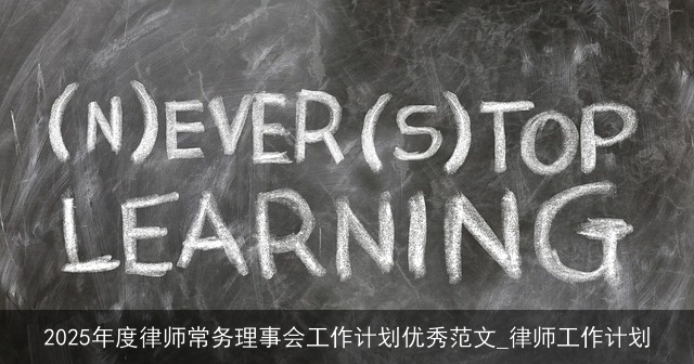 2025年度律师常务理事会工作计划优秀范文_律师工作计划