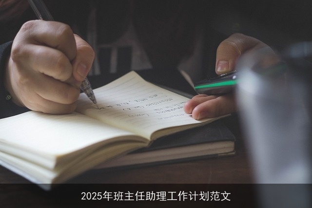2025年班主任助理工作计划范文