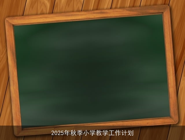2025年秋季小学教学工作计划