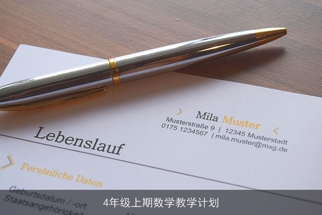 4年级上期数学教学计划