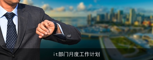 it部门月度工作计划