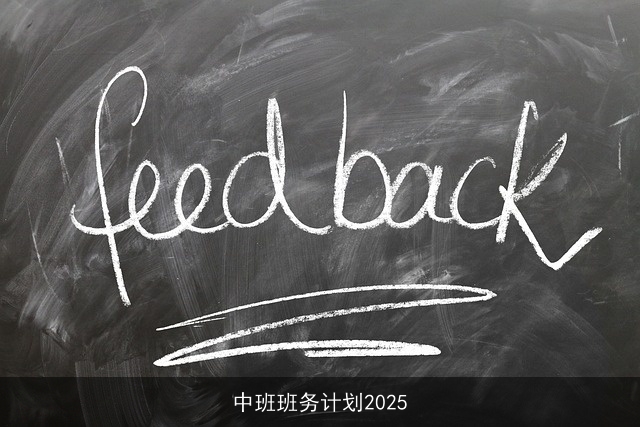 中班班务计划2025