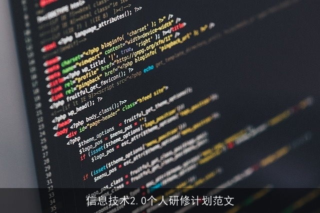 信息技术2.0个人研修计划范文