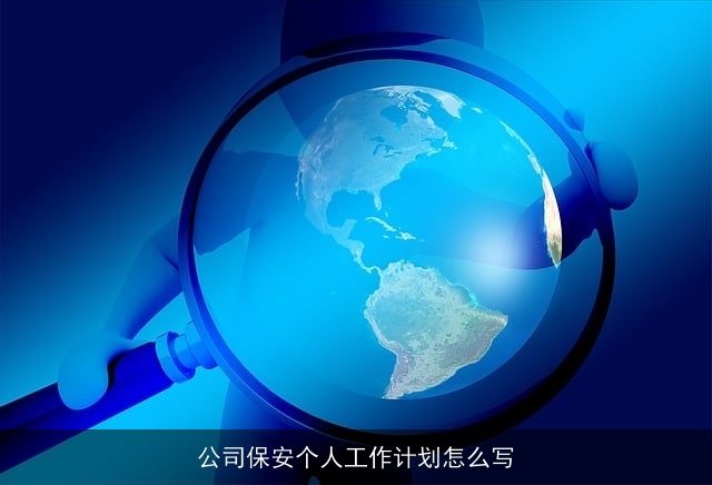 公司保安个人工作计划怎么写