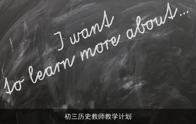 初三历史教师教学计划