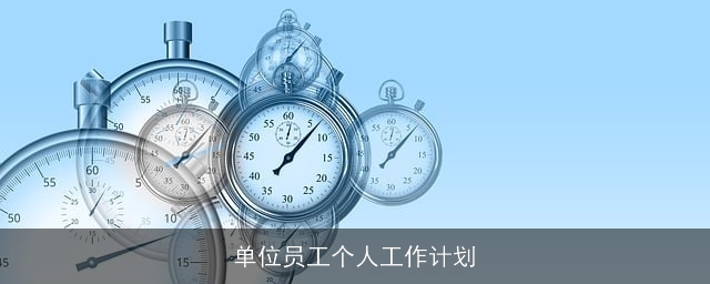 单位员工个人工作计划