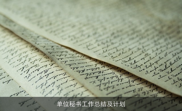 单位秘书工作总结及计划