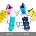 宣传部下半年工作计划范文