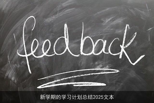 新学期的学习计划总结2025文本