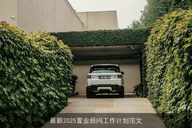 最新2025置业顾问工作计划范文
