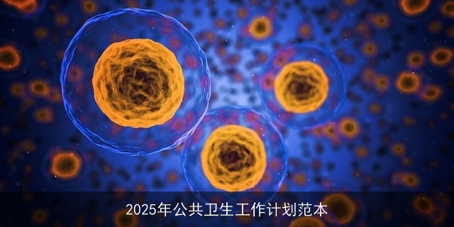 2025年公共卫生工作计划范本