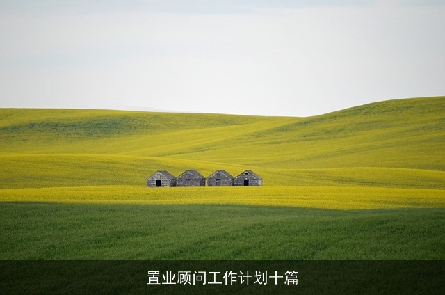 置业顾问工作计划十篇