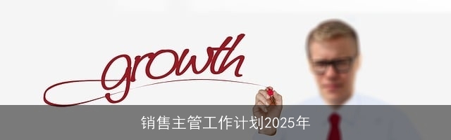销售主管工作计划2025年