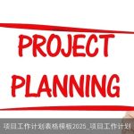 项目工作计划表格模板2025_项目工作计划