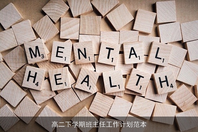 高二下学期班主任工作计划范本