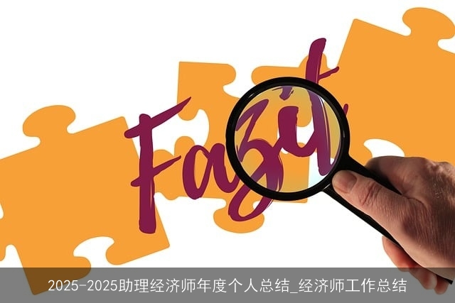 2025-2025助理经济师年度个人总结_经济师工作总结