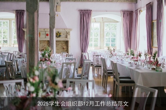 2025学生会组织部12月工作总结范文
