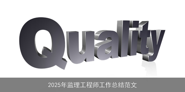 2025年监理工程师工作总结范文