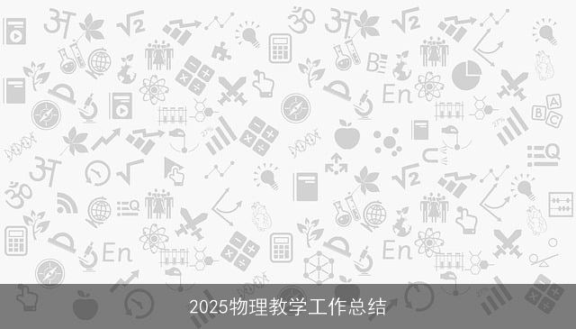 2025物理教学工作总结