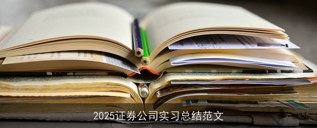 2025证券公司实习总结范文