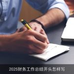 2025财务工作总结开头怎样写