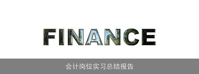 会计岗位实习总结报告
