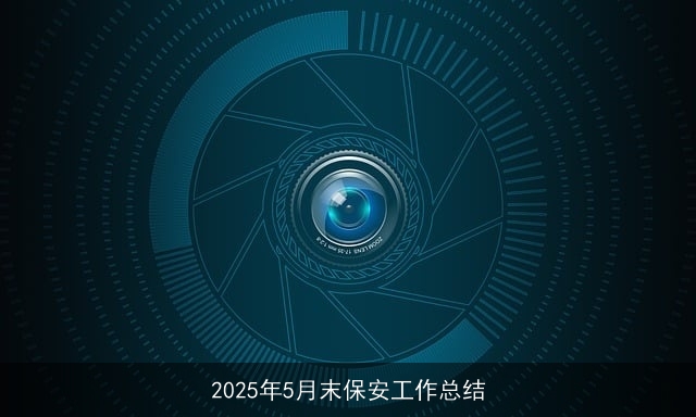 2025年5月末保安工作总结