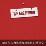 2025年人力资源经理年终总结范文