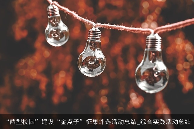 “两型校园”建设“金点子”征集评选活动总结_综合实践活动总结