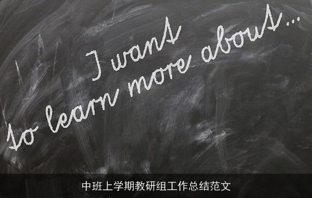 中班上学期教研组工作总结范文