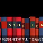 中职教师期末教学工作总结范文