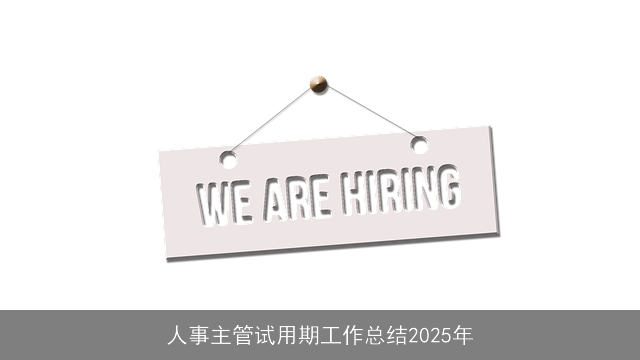 人事主管试用期工作总结2025年