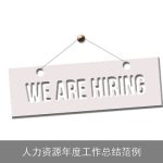 人力资源年度工作总结范例