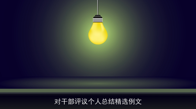 对干部评议个人总结精选例文