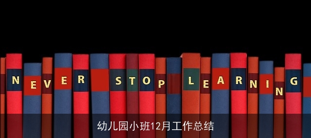幼儿园小班12月工作总结