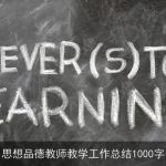 思想品德教师教学工作总结1000字