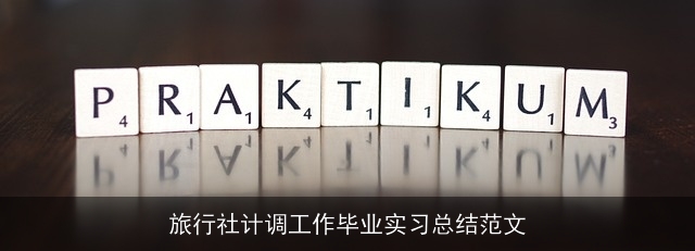 旅行社计调工作毕业实习总结范文