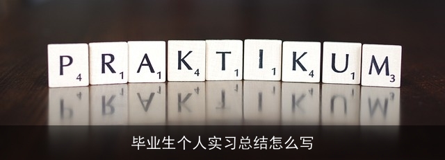 毕业生个人实习总结怎么写